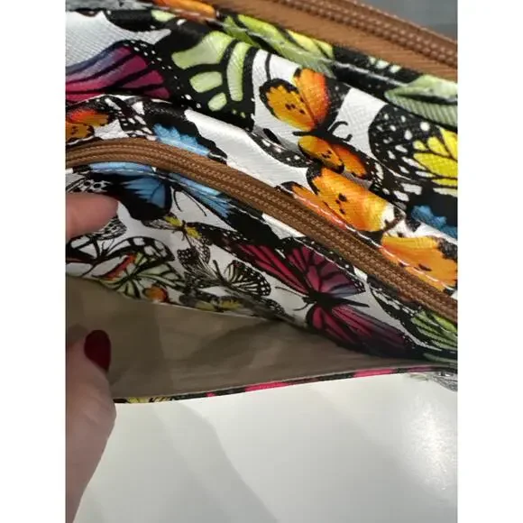 Rossetti Multicolor Butterfly Crossbody Organizer Handbag Purse NWOT - Picture 3 of 8